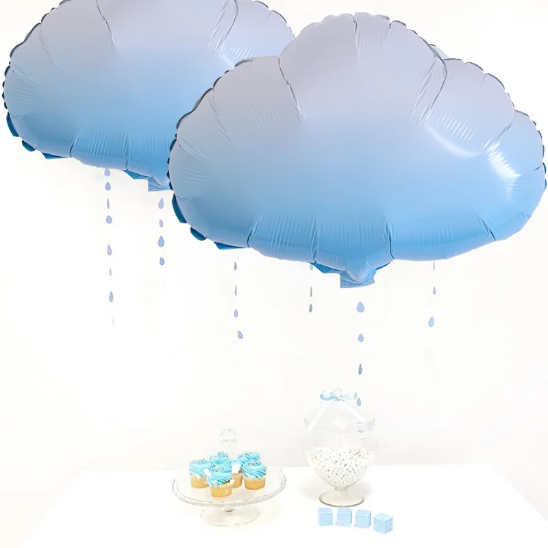 

3PCS Blue Gradient Cloud Aluminum Foil Balloon for wedding birthday party room DIY decoration accessiories supplyies 53x51cm