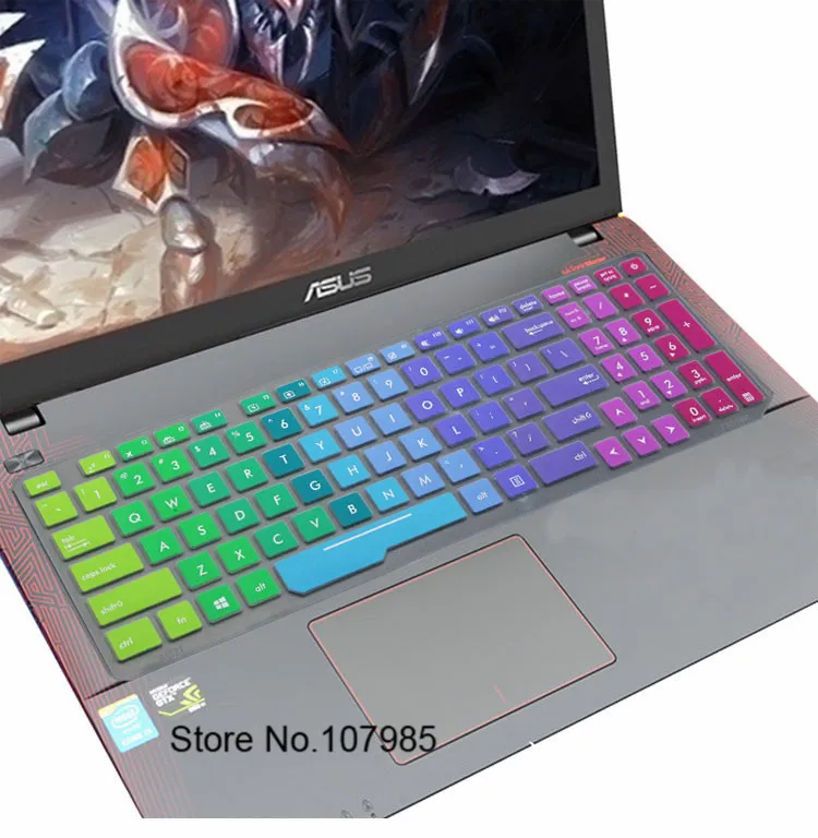 15,6 дюйма Силиконовая клавиатура для ноутбука Защитная крышка для Asus Rog FX73VD KX53VE FX53VD ZX53VE ZX73VD GL553 FX553 ZX53VD GL553vw - Цвет: Rainbow