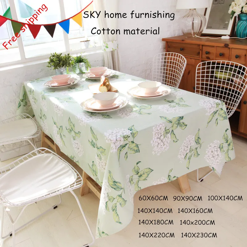 

New table cloth cotton rectangular tablecloths with home wedding table Literary artistic Pastoral pure fresh leaves style