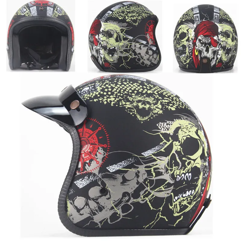HD Matte Black Горячая с открытым лицом Половина мото шлемы Винтаж мото rbike мото ciclet cascos para гоночный мотоциклетный шлем - Цвет: HD Matte Black