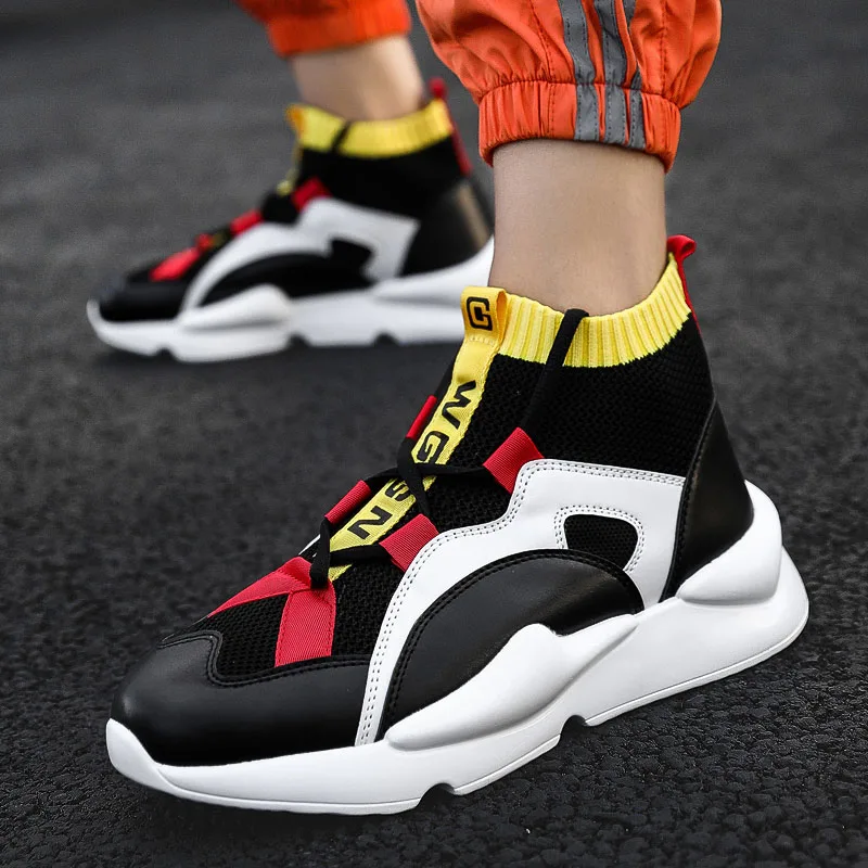 

Male 2019 high top super cool Breathable Casual chunty sock sneakers autumn Comfortable mesh men shoes zapatos de mujer
