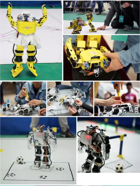 DIY Humanoid вторичное развитие Совместимо с программированием робот Комплект Дети образовательные высокотехнологичные игрушки