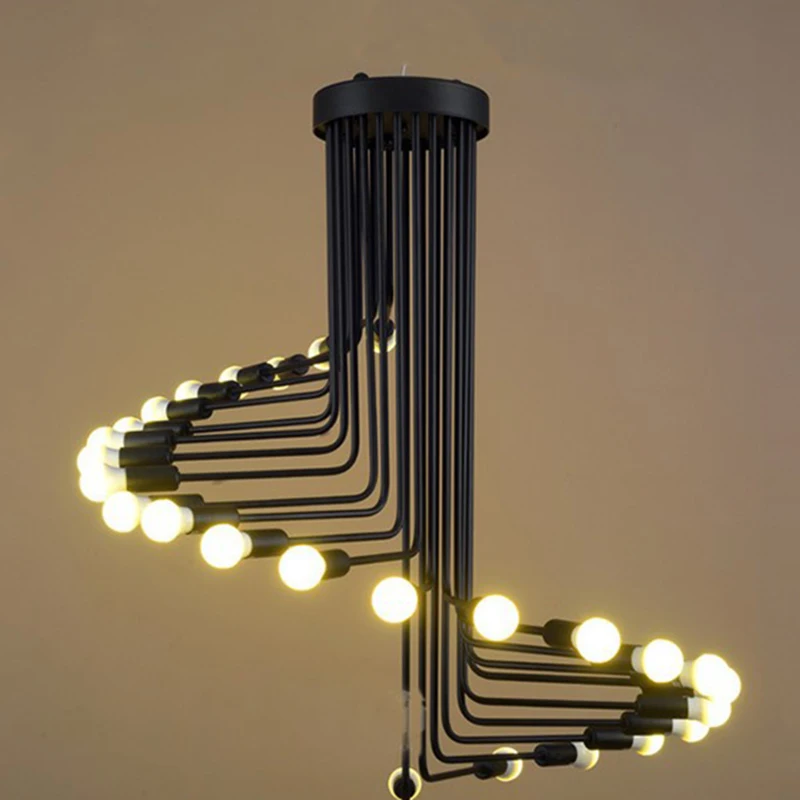 売却 ロフトペンダントライト16ヘッド26ヘッドレトロペンダントリビングルームカフェバーロングスパイラル階段ペンダントランプg115