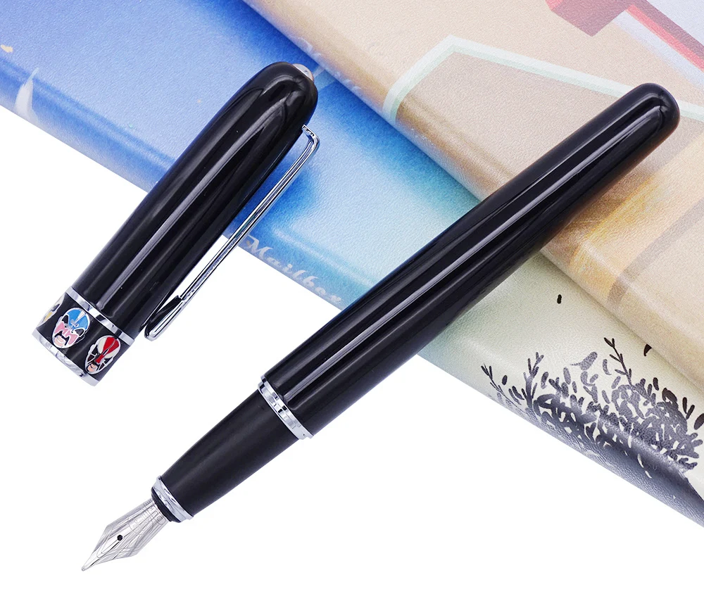 

Duke 805 Quality Fountain Pen Beijing Opera Rhythm Pattern , Unique Design Writing Pen Office Business Supplies Black