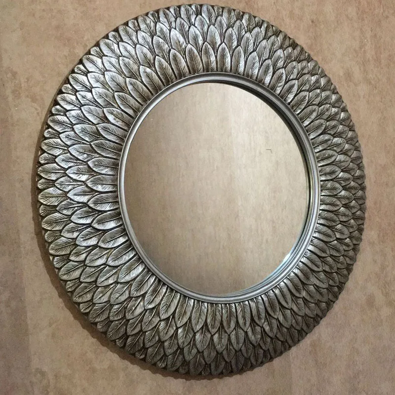European Mirror Antique round Bathroom Feather Shape Decoration wall bathroom sinks mirror | Обустройство дома
