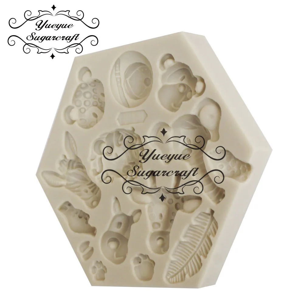 Yueyue Sugarcraft силиконовая формочка в виде животного помадная форма инструменты для