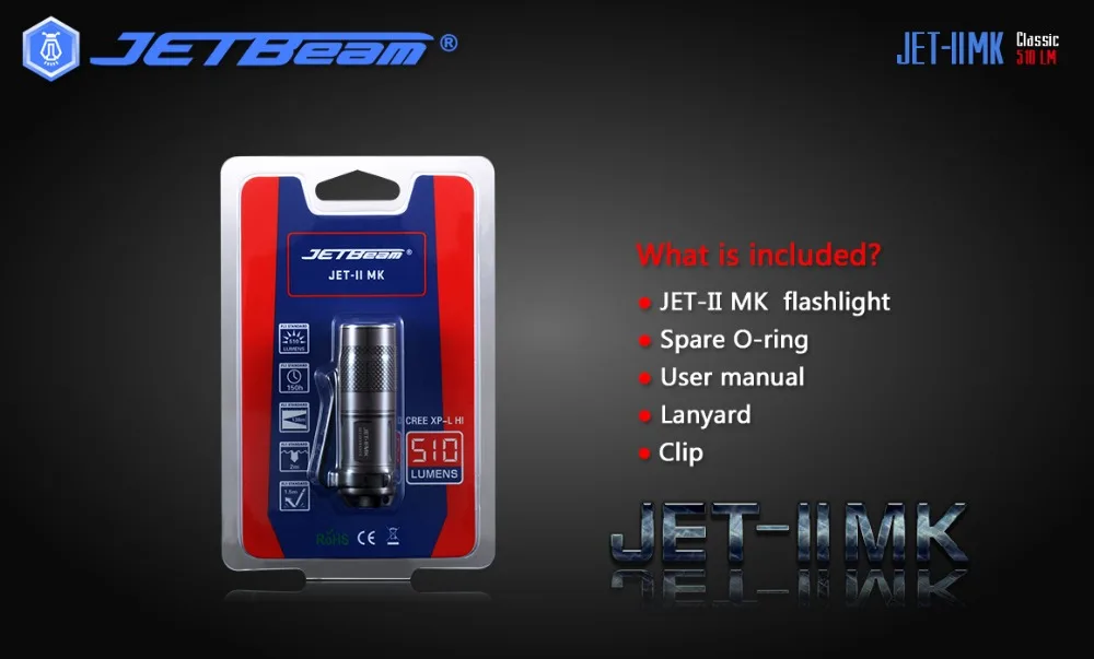 JETBeam II MK свет Глава селектор яркость фонарик CREE XP-L Привет SMO max 510 люмен Луч