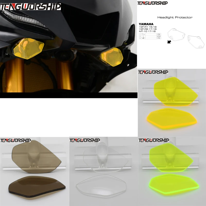 Teng Worship для YAMAHA YZF R 1 R1 2015 2018/YZF 6 R6 2017 2018 Защитная крышка фар мотоцикла|Накладки и