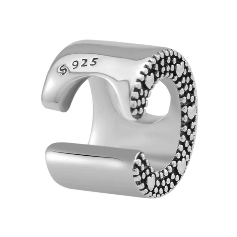 Подходит для браслета Pandora из настоящего серебра 925 пробы с буквой C kralen