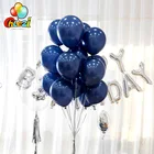 1 комплект 12 дюймов Noctiluca синих латексных шаров сердца 18 inch матовый темно-синие воздушные шары на день рождения, свадьбу, вечерние свадебные украшения поставки