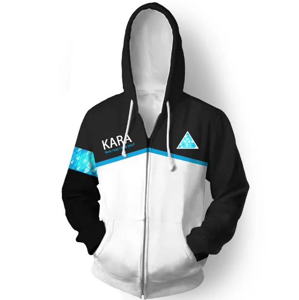 DBH Детройт: стать человеком Коннор RK800 Кара толстовка на молнии капюшон куртка