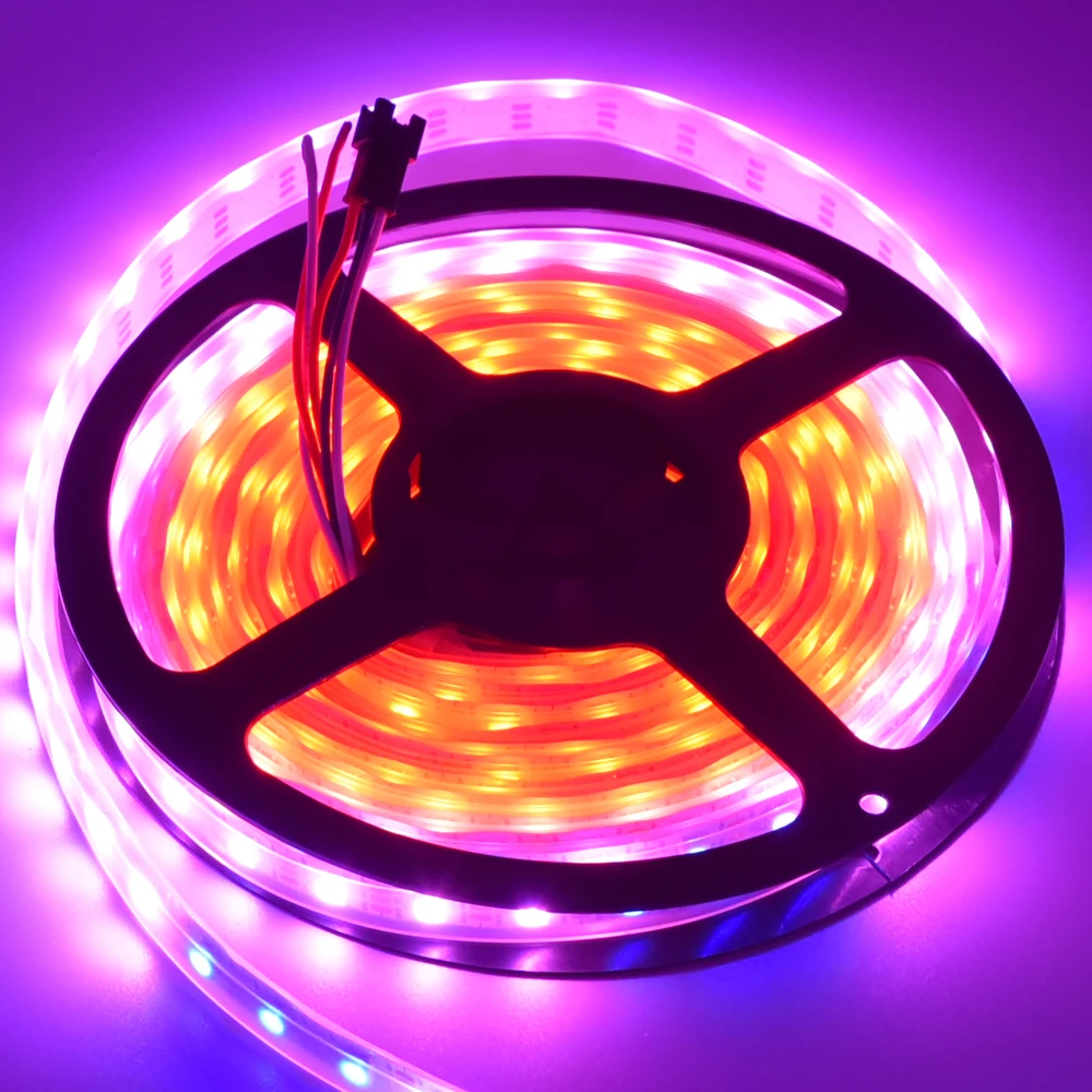 Светодиодный индикатор IP20 IP67 DC5V 12v 1m 4m 5m WS2812B Smart RGB светодиодный чёрно-белые