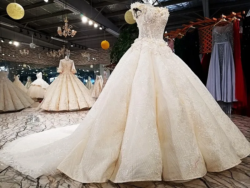 LS67721 роскошное бальное платье свадебное с открытыми плечами большая юбка
