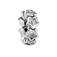 authentic 925 sterling silver charm full star to star crystal beads for original pandora charm bracelets bangles jewelry