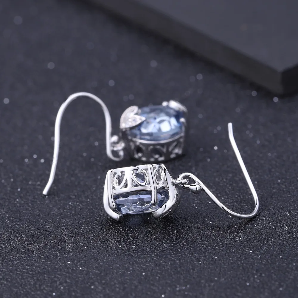 Женские серьги подвески из серебра 925 пробы с мистическим кварцем|drop earrings|jewelry