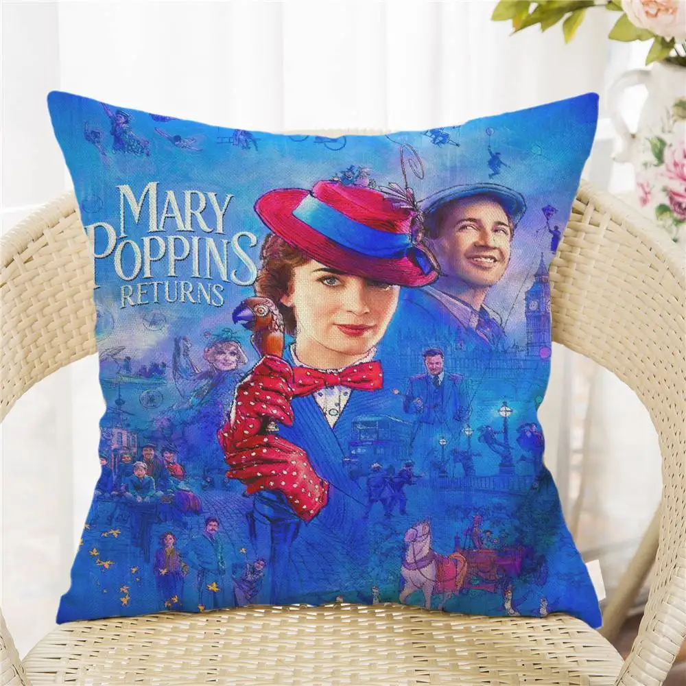 Mary Poppins фильм персонажи искусство Dakimakura хлопок Декоративная Подушка, Лен крышка 45x45 см для дивана наволочка для подушки стула домашний декор - Цвет: 2