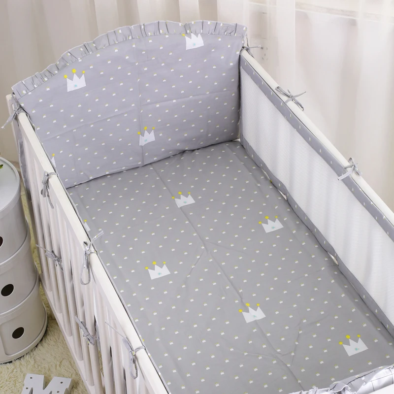 

6pcs Breathable Baby Crib Bumper Summer Baby Bedding bumpers Kid Bedding Sets infant Crib Liner Cot Sets Bed Around Protector