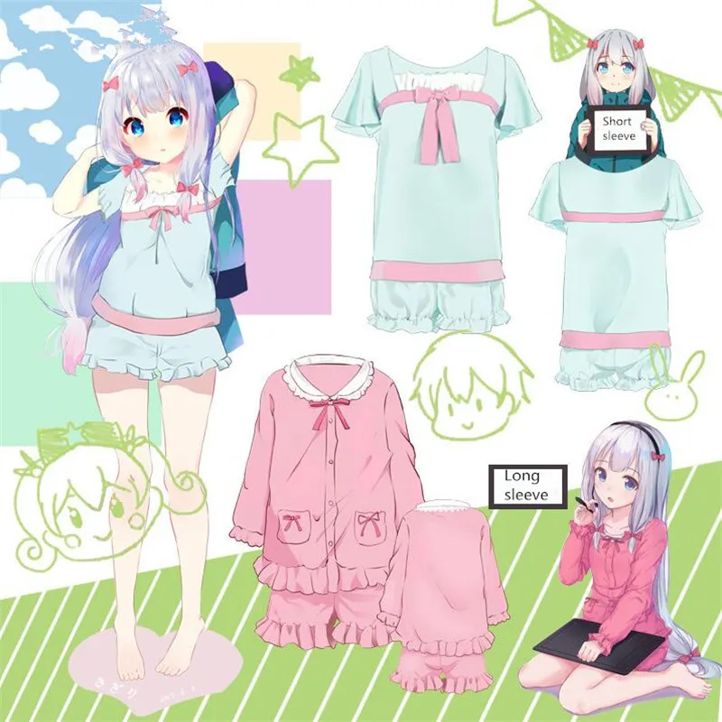 

Eromanga Sensei Cotton Pajamas Sagiri Izumi Cosplay Costume Ero Manga Sensei Long Sleeve Short Sleeve Shorts Pajama Set
