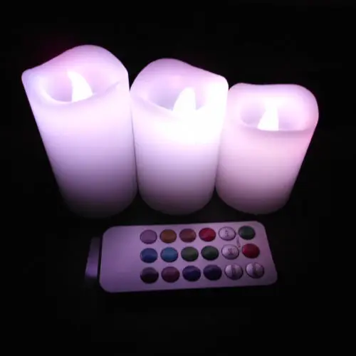 3 шт. меняющиеся разноцветные цветные свечи с дистанционным управлением