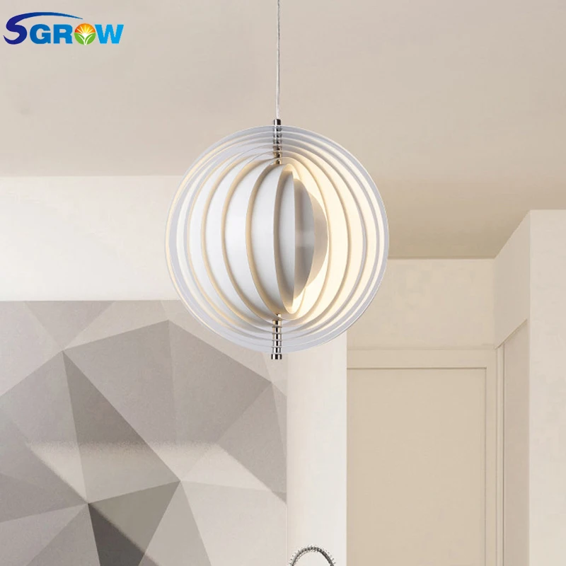 SGROW Moon Globe решетка подвесной светильник Европейская простая Светодиодная лампа