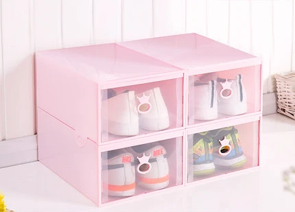 Drawer pink(Men) Высокое качество, толстые коробки для обуви, органайзер, Прозрачная комбинация для мужчин и женщин, пластиковая коробка для хранения обуви, DHL, 30 шт - Цвет: Drawer pink(Men)