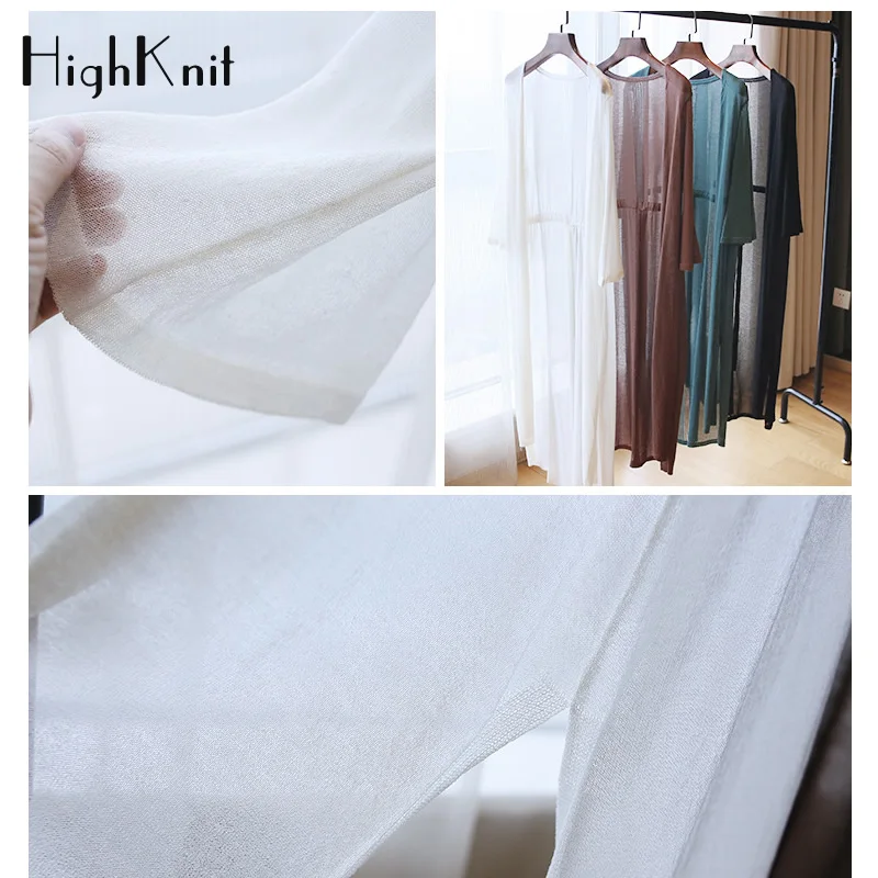 HighKnit Women Long Cardigan Plus size White Black Thin Summer Cargidan Transparent Sexy Fashion Sweater Knitted Tops |