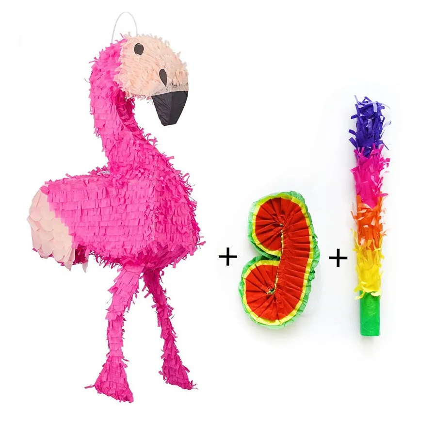Flamingo Pinata 36*12,5*36 см большие Pinatas-Висячие единороги Pinata, дети, девочки, день рождения, Заполняемые, вечерние реквизиты - Цвет: Flamingo Pinata