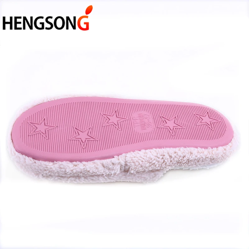 Короткие плюшевые зимние тапочки HENGSONG женские хлопковые домашние с милым