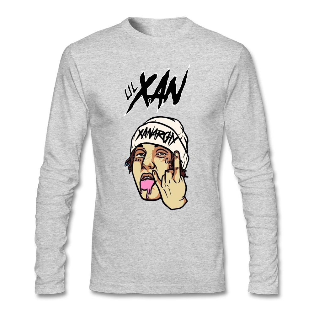 Lil Xan T Shirt Custom Long Sleeve Mens Shirts Fashion 2019 Hiphop Online Cotton Crewneck Funny | Мужская одежда