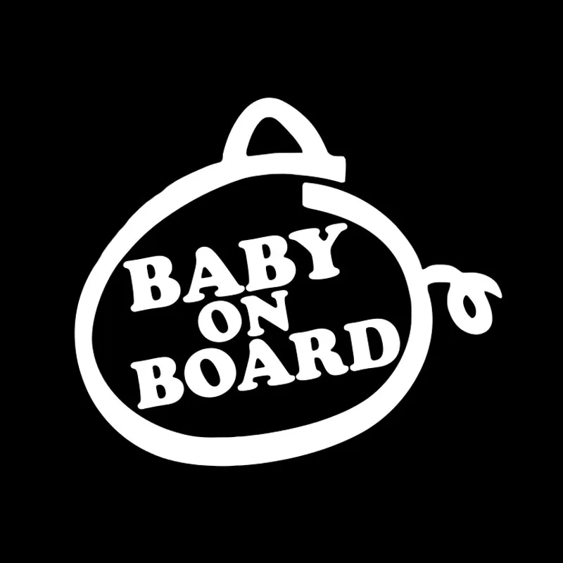 QYPF 15.1CM*13CM Lovely BABY ON BOARD Baby In The Car Stickers Warning Vinyl Decals Decoration Black/Silver S9-2039 | Автомобили и