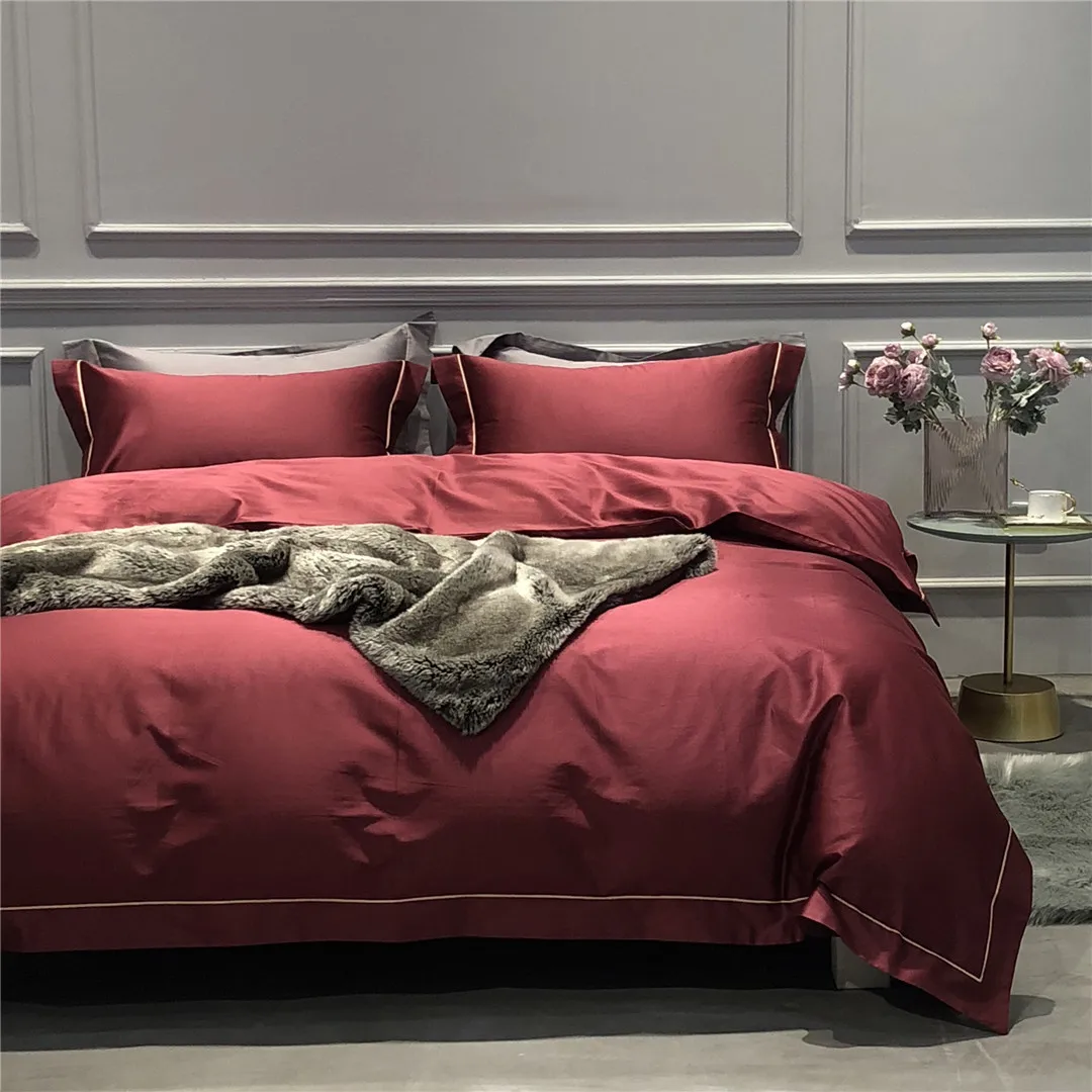 100s high-end long-staple cotton comfortable bedding set RUIYEE simple king size bed sets of duvet cover sheets pillowcase | Дом и сад