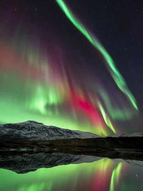Цветной тканевый постер aurora borealis 17 &quotx 13&quot 24x13 &quotДекор 01 | Дом и сад