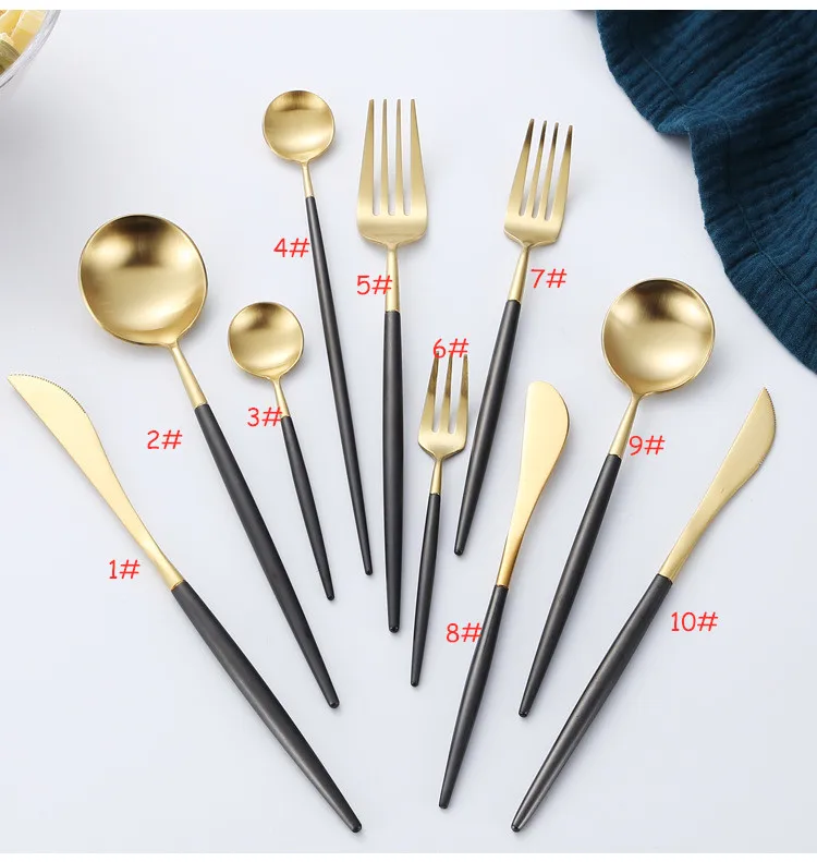 Высококачественные столовые приборы из нержавеющей стали 304 в западном стиле