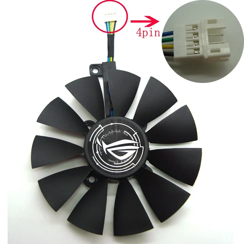 87 мм T129215SU T129215SM DC 12V 0.50AMP 4Pin 4 провода Охлаждающий вентилятор для ASUS GTX980Ti R9 390X390 GTX1070 Графика карты вентиляторы - Цвет: 1 pcs-4pin
