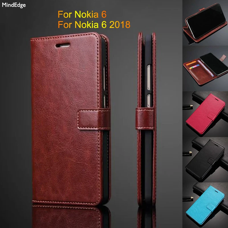 Флип кейс для Nokia 6 2018 чехол кошелек роскошный Ультратонкий тонкий карман