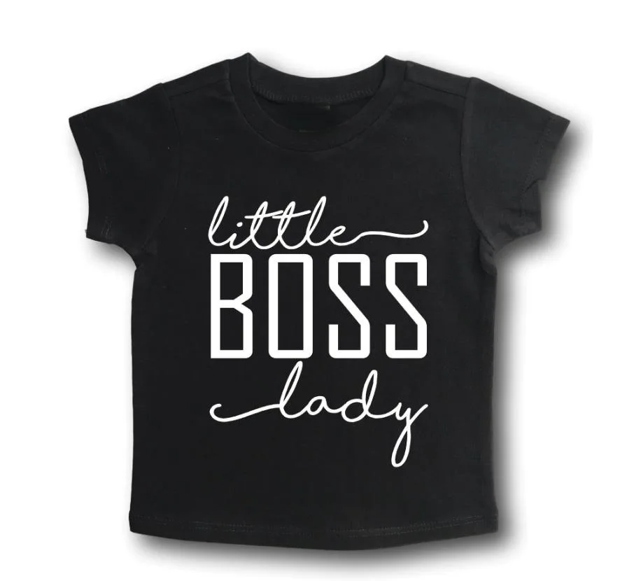 Детская футболка с надписью little boss lady для мальчиков и девочек одежда малышей