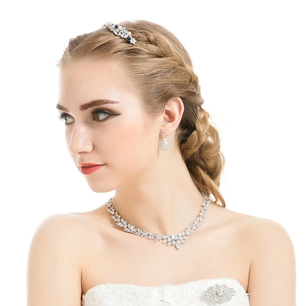 LUOTEEMI Luxury Sparkling AAA Cubic Zirconia Bridal High Quality Wedding Choker Necklace White Gold-Color For Women Jewelry Gift | Украшения