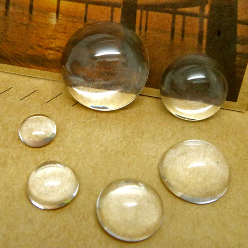 20pcs Wholesale 10/12/14/15/20/25mm Clear Round Dome Seal Glass Bezel Cabochon Accessories for Pendant Blank Making
