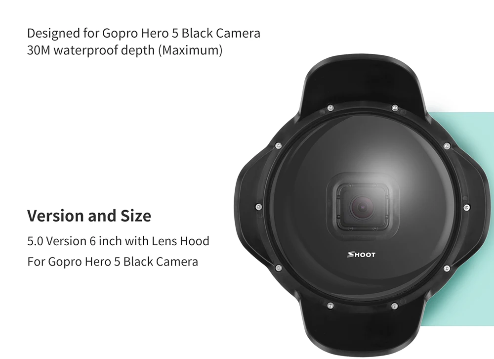 SHOOT подводный купол порт для GoPro Hero 7 6 5 черный водонепроницаемый чехол держатель для камеры Go Pro Hero 6 5 7 аксессуар