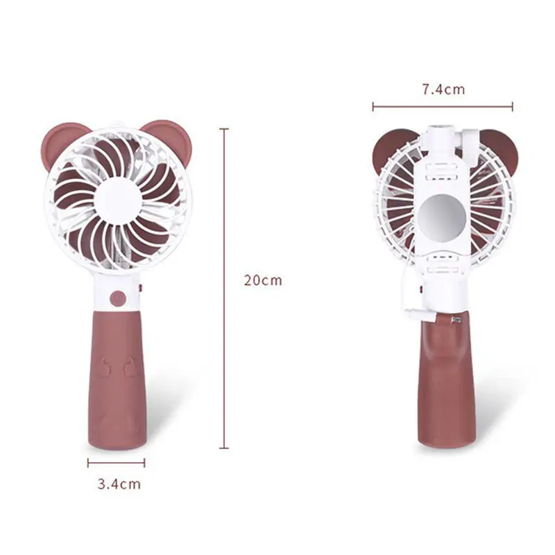 Коричневые мини Usb ручные палки для селфи с перезаряжаемым вентилятором