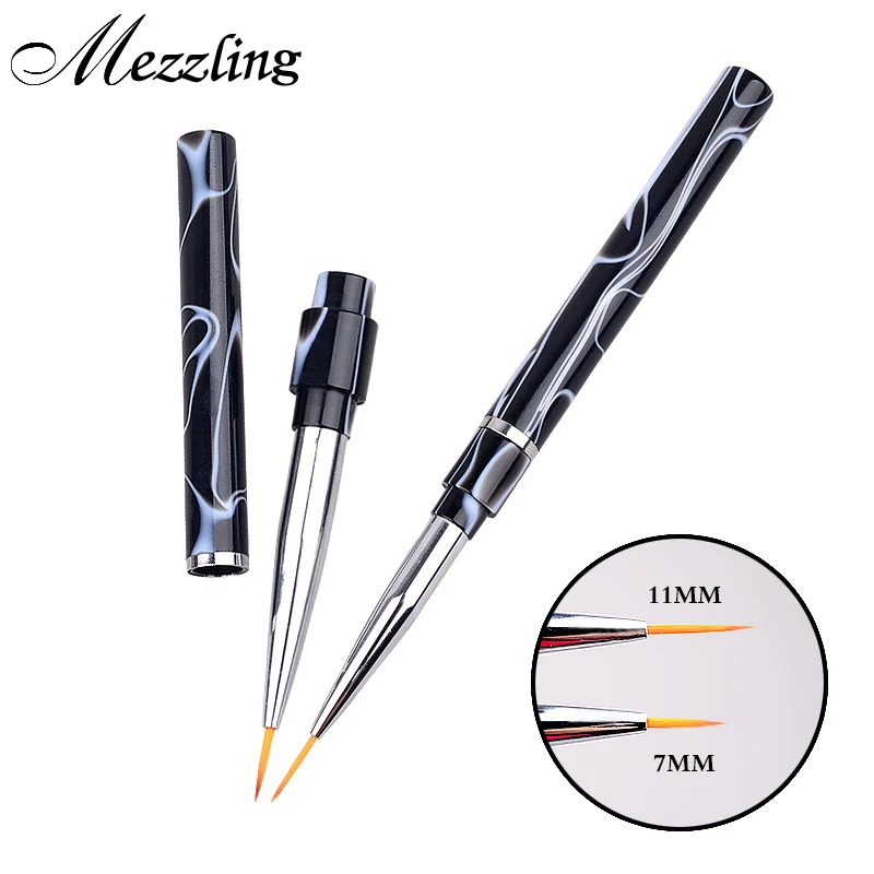 

New 1pcs Marbleizing Handle High Quality Nail Art Painting Tool Line Brush Manicure Tools 7mm/11mm