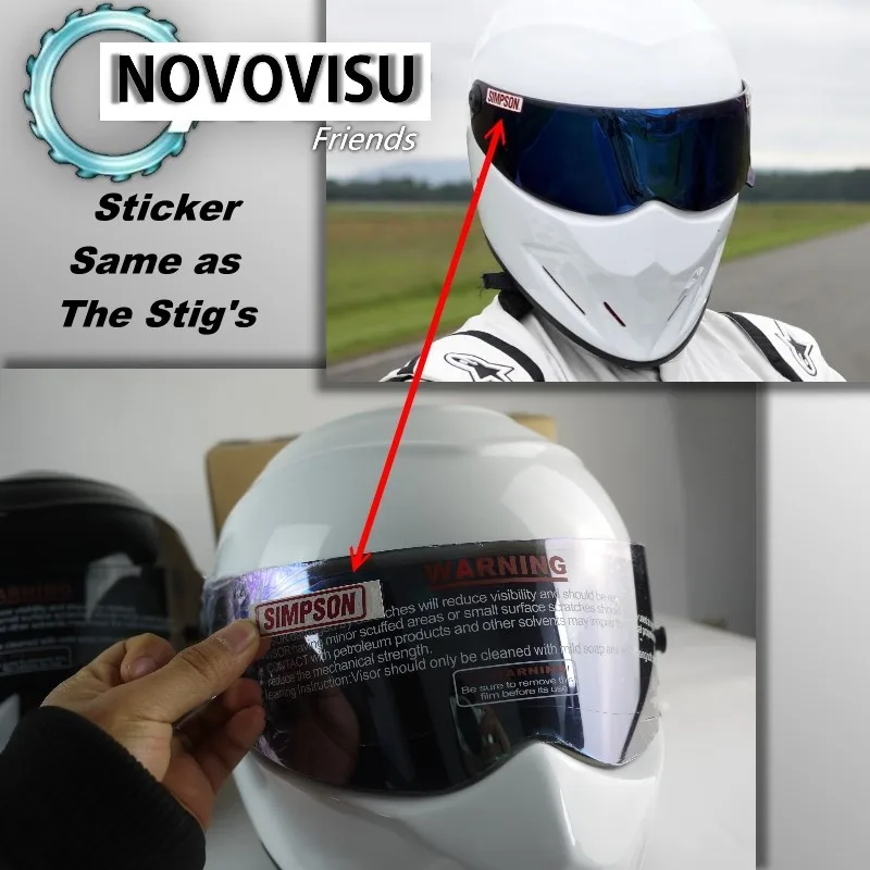 Для NOVOVISU Стиг белый шлем Casco + сумка наклейка &quotSIMPSON&quot 3in1/белый с серебристый