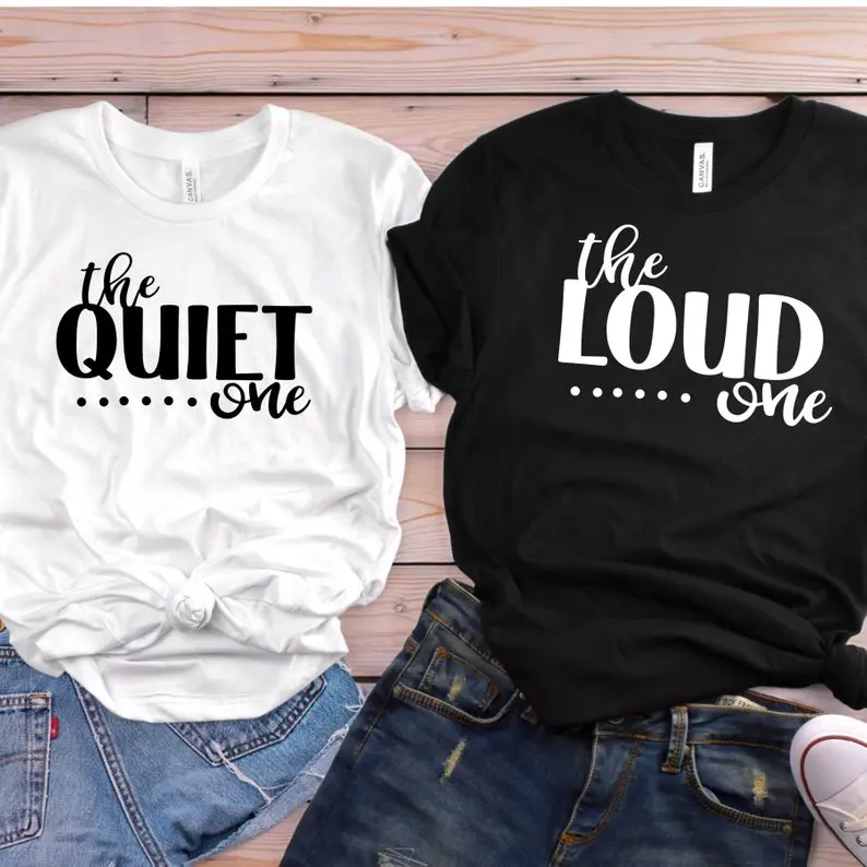 Sugarbaby/Новое поступление рубашки с надписью The Quiet One and the loud one Best friend Friend подходящие