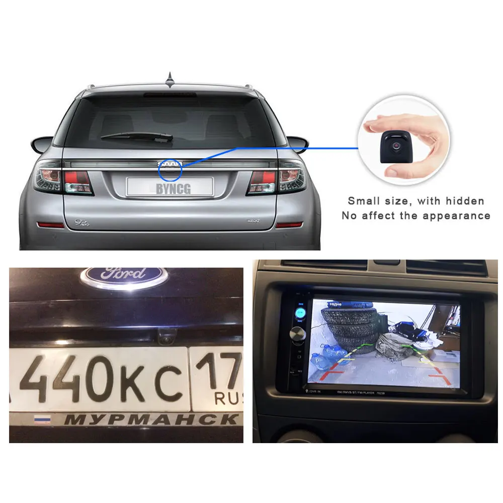 BYNCG Автомобильная камера заднего вида широкоградусная мини автомобильная