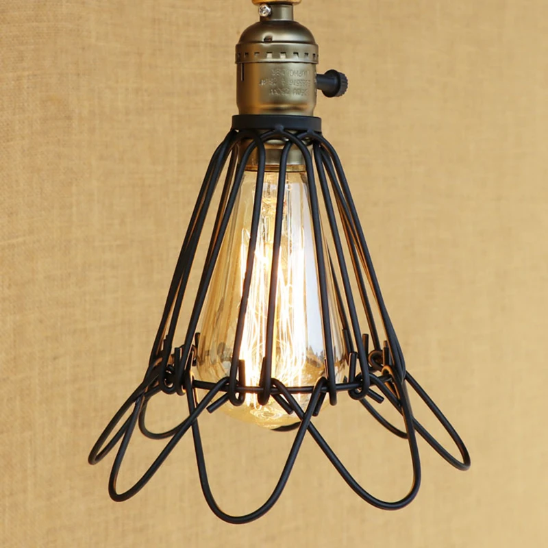 Классическая старинная настенная лампа в стиле ретро Лофт абажур из железной