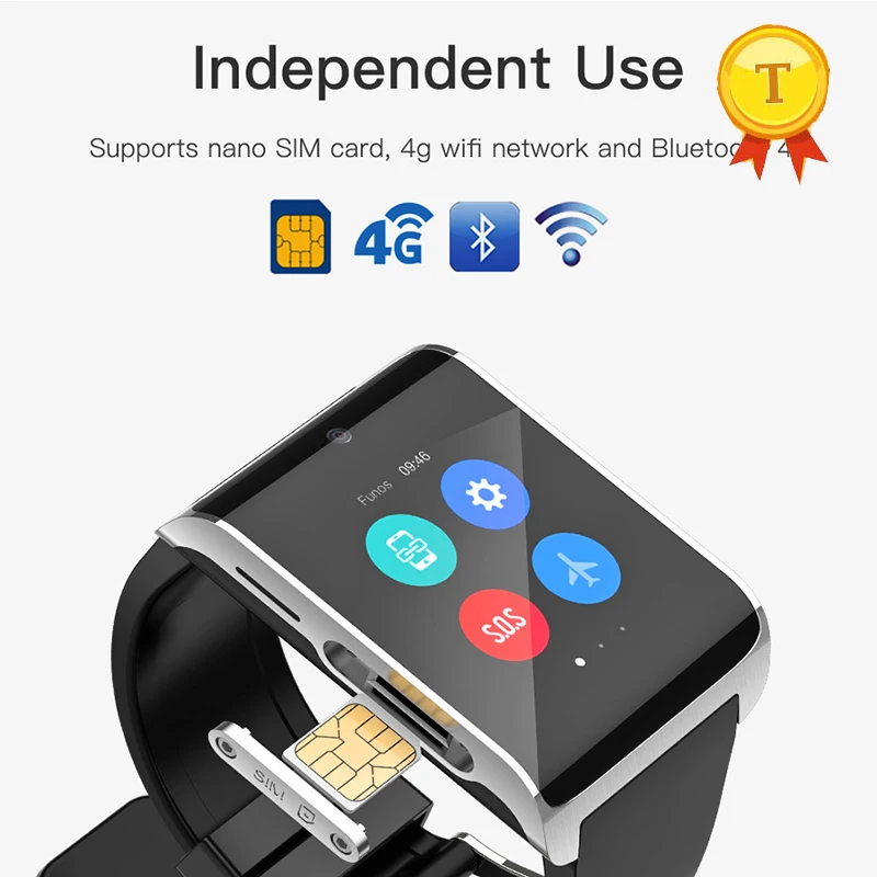 Newest Android Smart phone Watch 1g 16G memory 1.54 inch BLE 2.0M Camera WIFI GPS 4G smart watch support whatsapp line facebook |