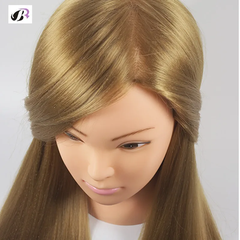 Тренировочная голова для парикмахеров манекен с искусственными волосами 26