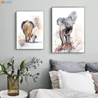 Абстрактный скандинавский плакат с изображением маленького слона, настенные фотографии для гостиной, животные, настенная живопись, современный холст, домашний декор