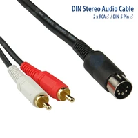 gusou 5p din to 2 rca male adapter cable audio video av cables length 0 9m mm 5 pin