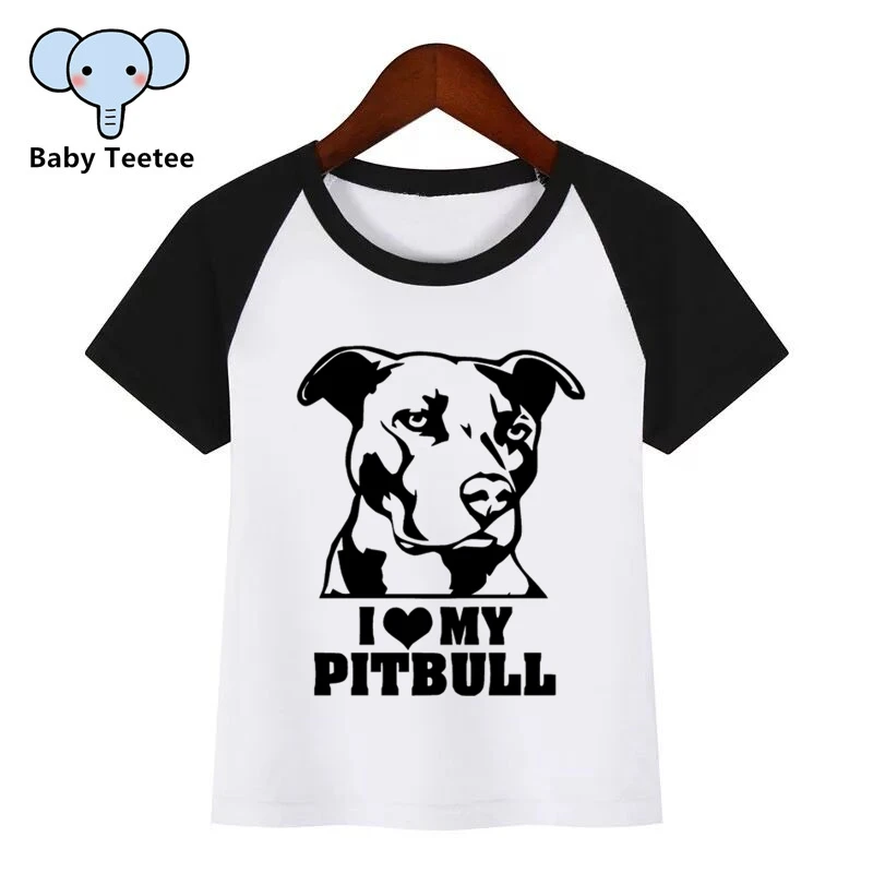 Футболка для мальчиков и девочек с рисунком из аниме Love Dog People I Iike My Pitbull Детская